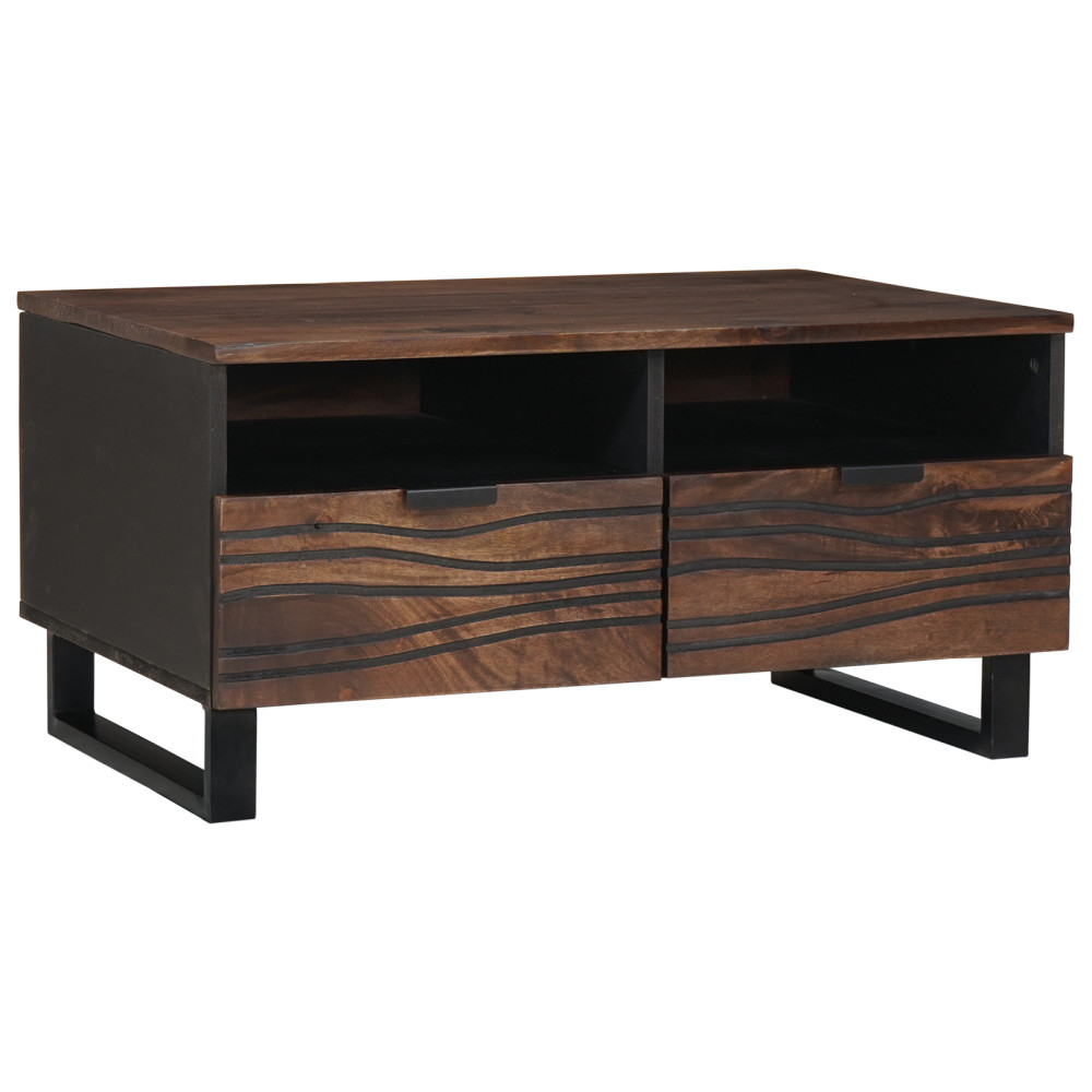 Produktbild för Kaffeebord Valnöt 80 x 54 x 40 cm Konstruerat trä