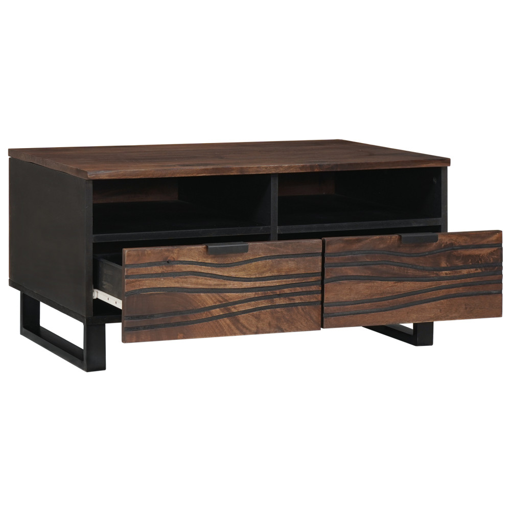Produktbild för Kaffeebord Valnöt 80 x 54 x 40 cm Konstruerat trä