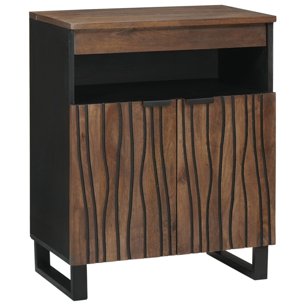 Produktbild för Sideboard med låda Brun 60 x 33 x 75 cm massivt mangoträ