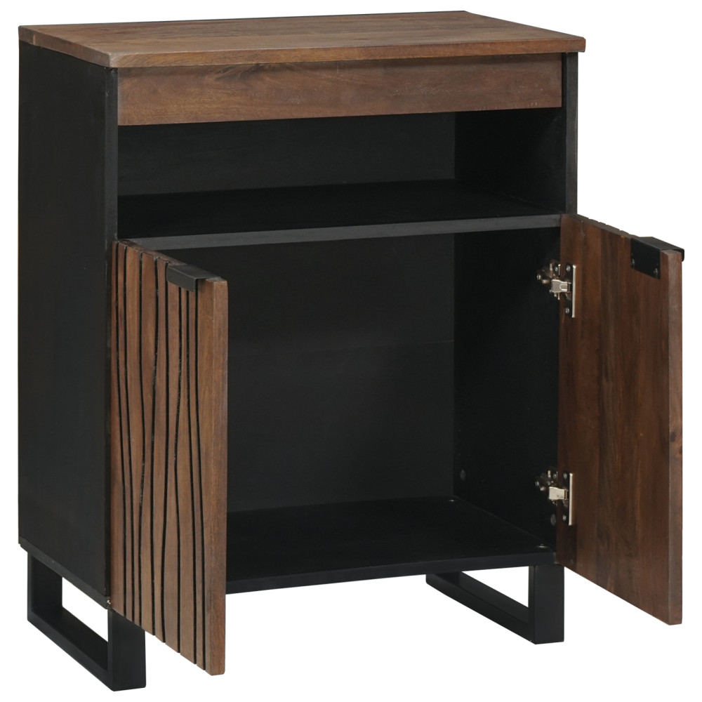 Produktbild för Sideboard med låda Brun 60 x 33 x 75 cm massivt mangoträ