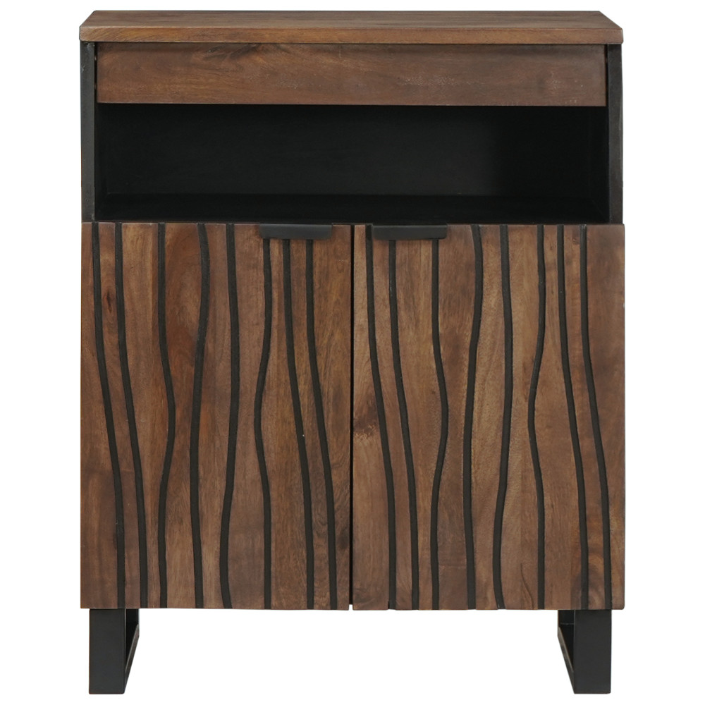 Produktbild för Sideboard med låda Brun 60 x 33 x 75 cm massivt mangoträ