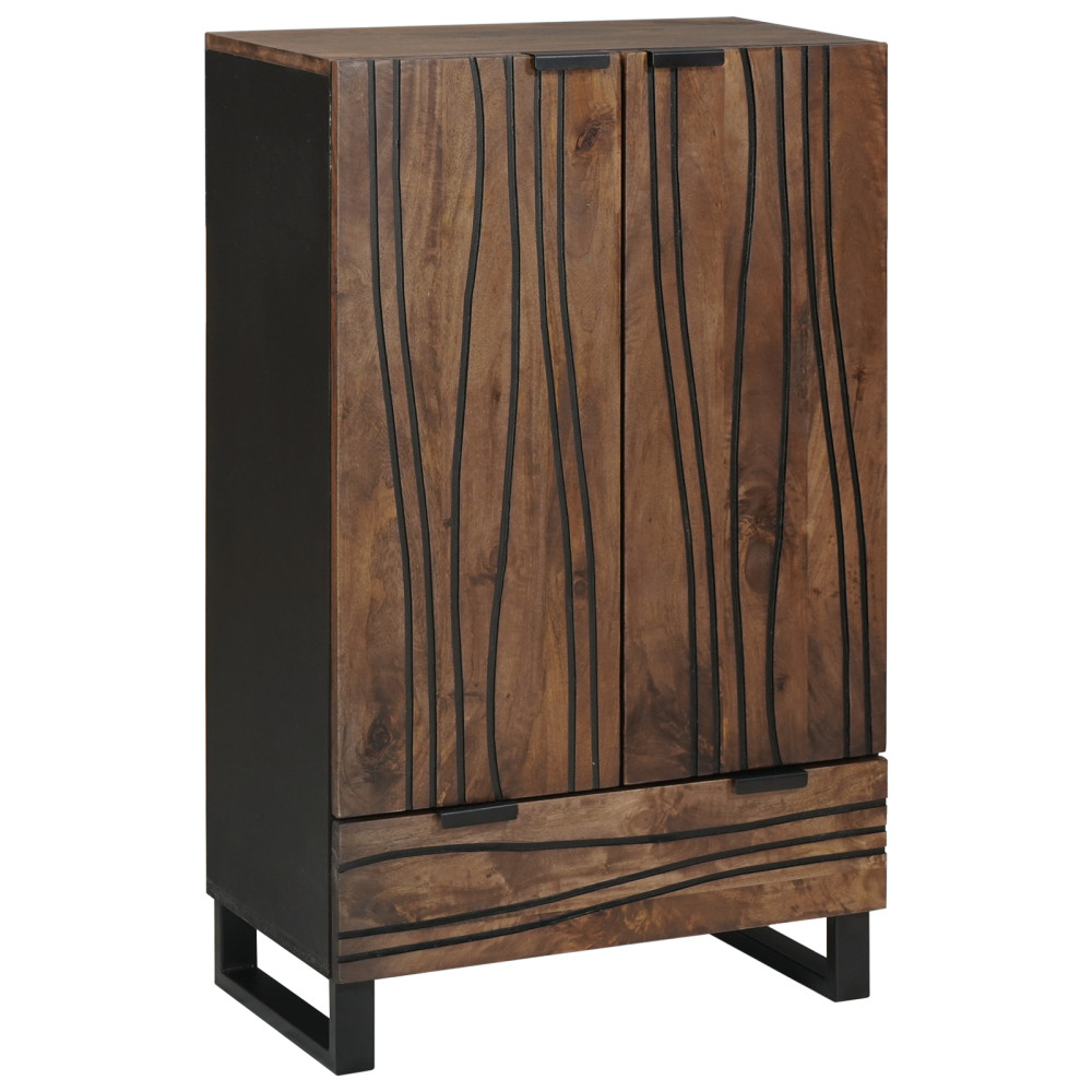 Produktbild för Highboard Brun 60 x 33 x 100 cm massivt mangoträ