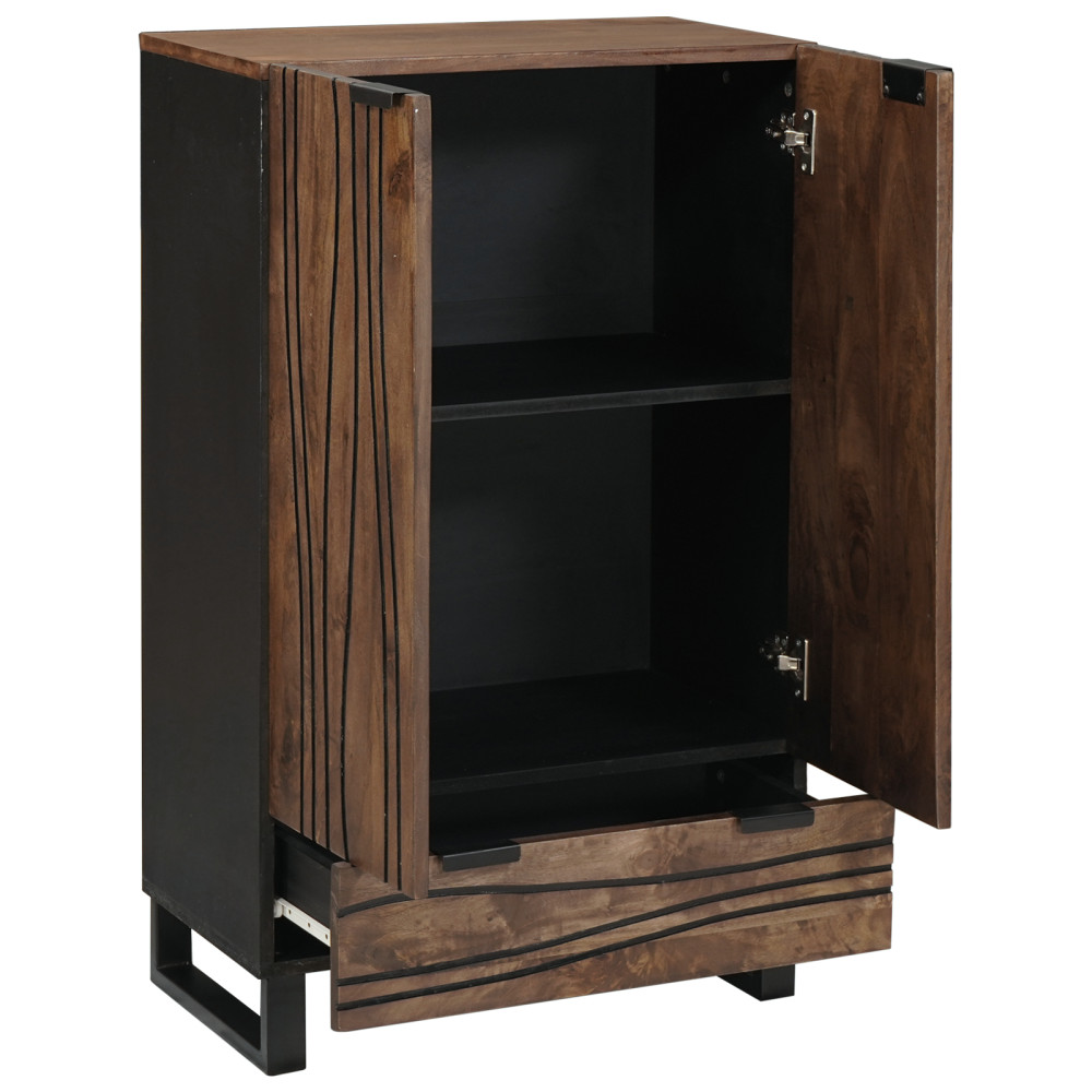 Produktbild för Highboard Brun 60 x 33 x 100 cm massivt mangoträ