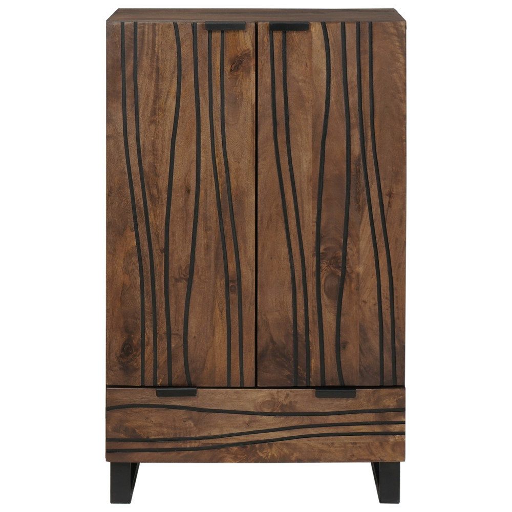 Produktbild för Highboard Brun 60 x 33 x 100 cm massivt mangoträ