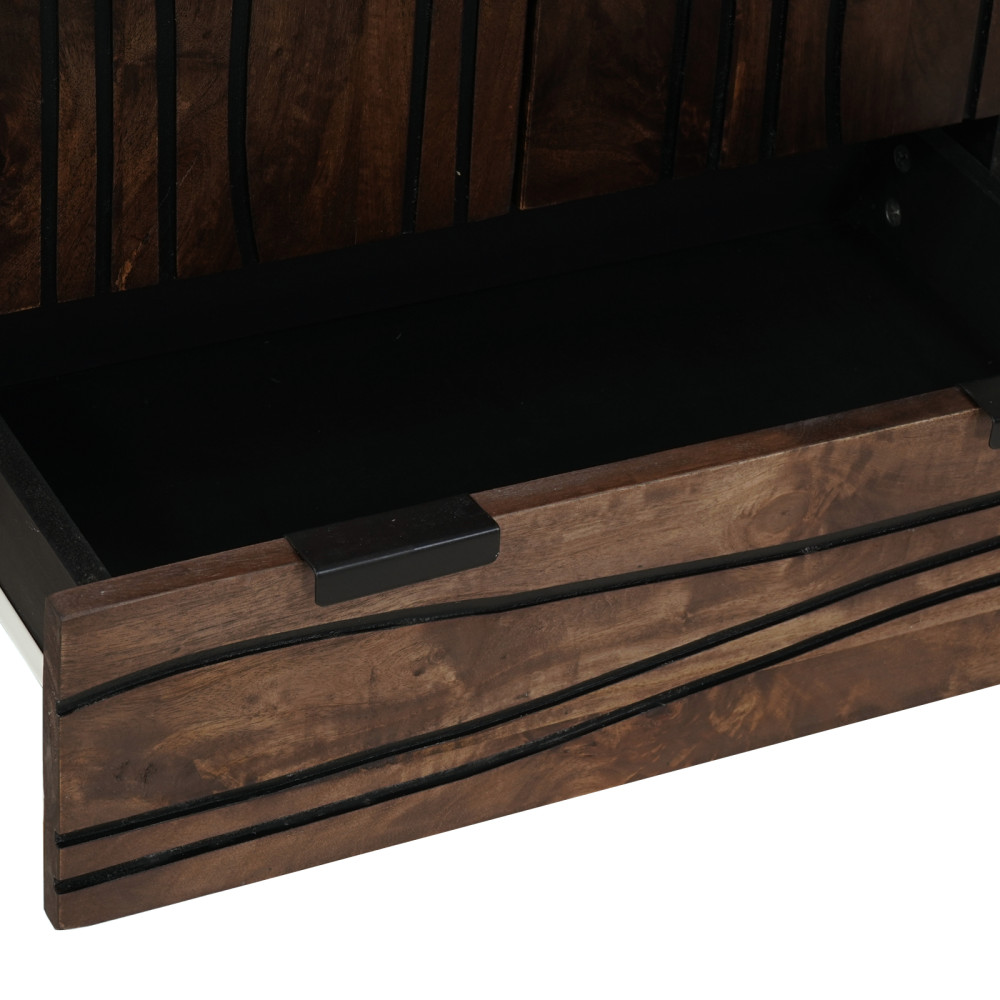 Produktbild för Highboard Brun 60 x 33 x 100 cm massivt mangoträ