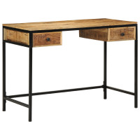 Produktbild för Skrivbord Brun 105 x 50 x 75 cm Massivt Mangoträd och Metall