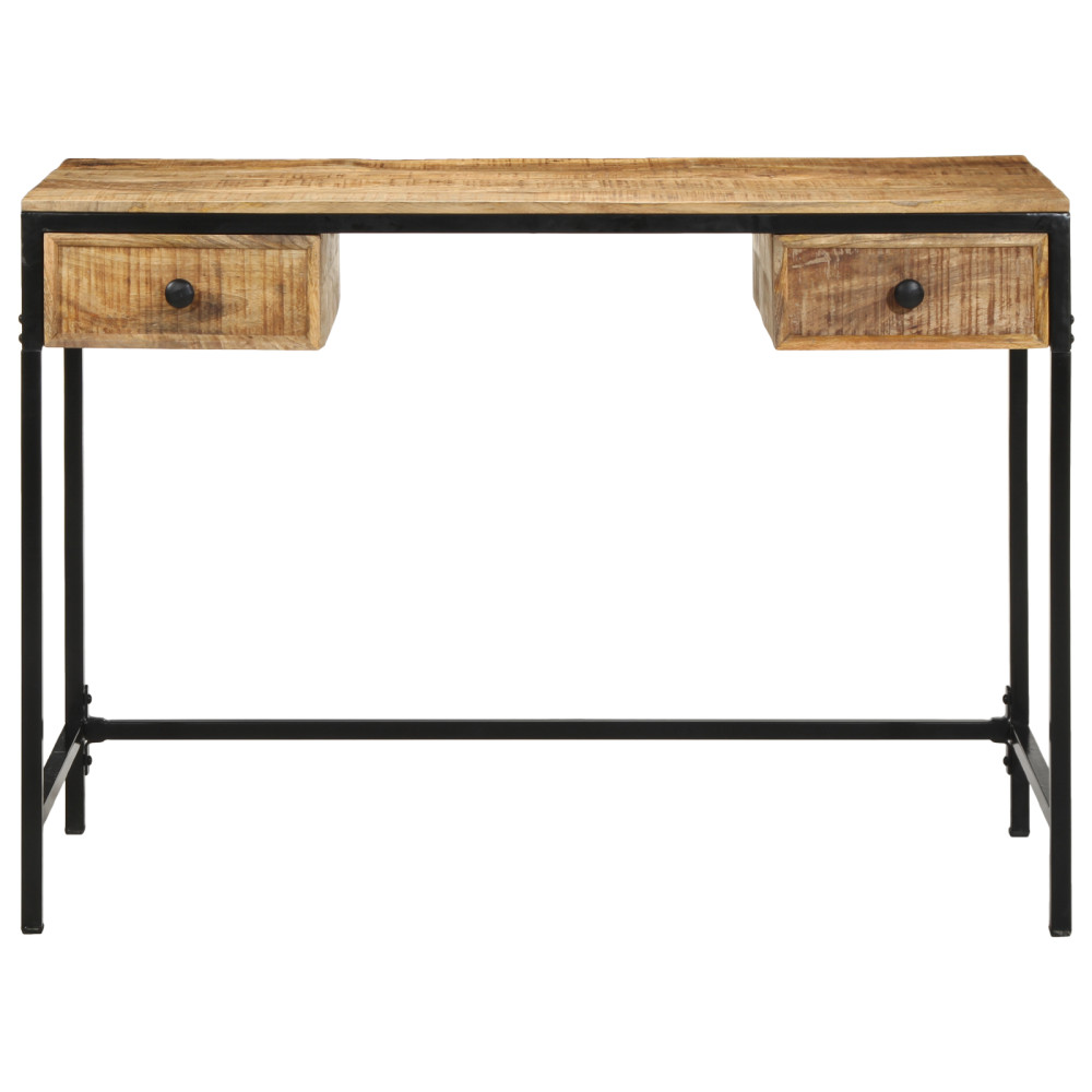 Produktbild för Skrivbord Brun 105 x 50 x 75 cm Massivt Mangoträd och Metall