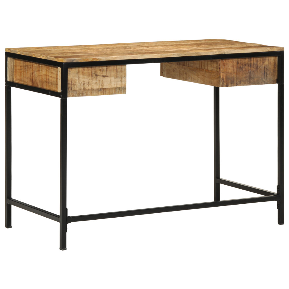 Produktbild för Skrivbord Brun 105 x 50 x 75 cm Massivt Mangoträd och Metall