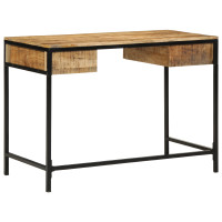 Produktbild för Skrivbord Brun 105 x 50 x 75 cm Massivt Mangoträd och Metall