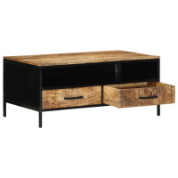 Produktbild för Kaffeebord Brun 90 x 50 x 40 cm Massivt Mangoträd och Metall