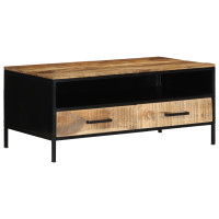 Produktbild för Kaffeebord Brun 90 x 50 x 40 cm Massivt Mangoträd och Metall