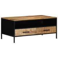 Produktbild för Kaffeebord Brun 90 x 50 x 40 cm Massivt Mangoträd och Metall
