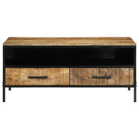 Produktbild för Kaffeebord Brun 90 x 50 x 40 cm Massivt Mangoträd och Metall