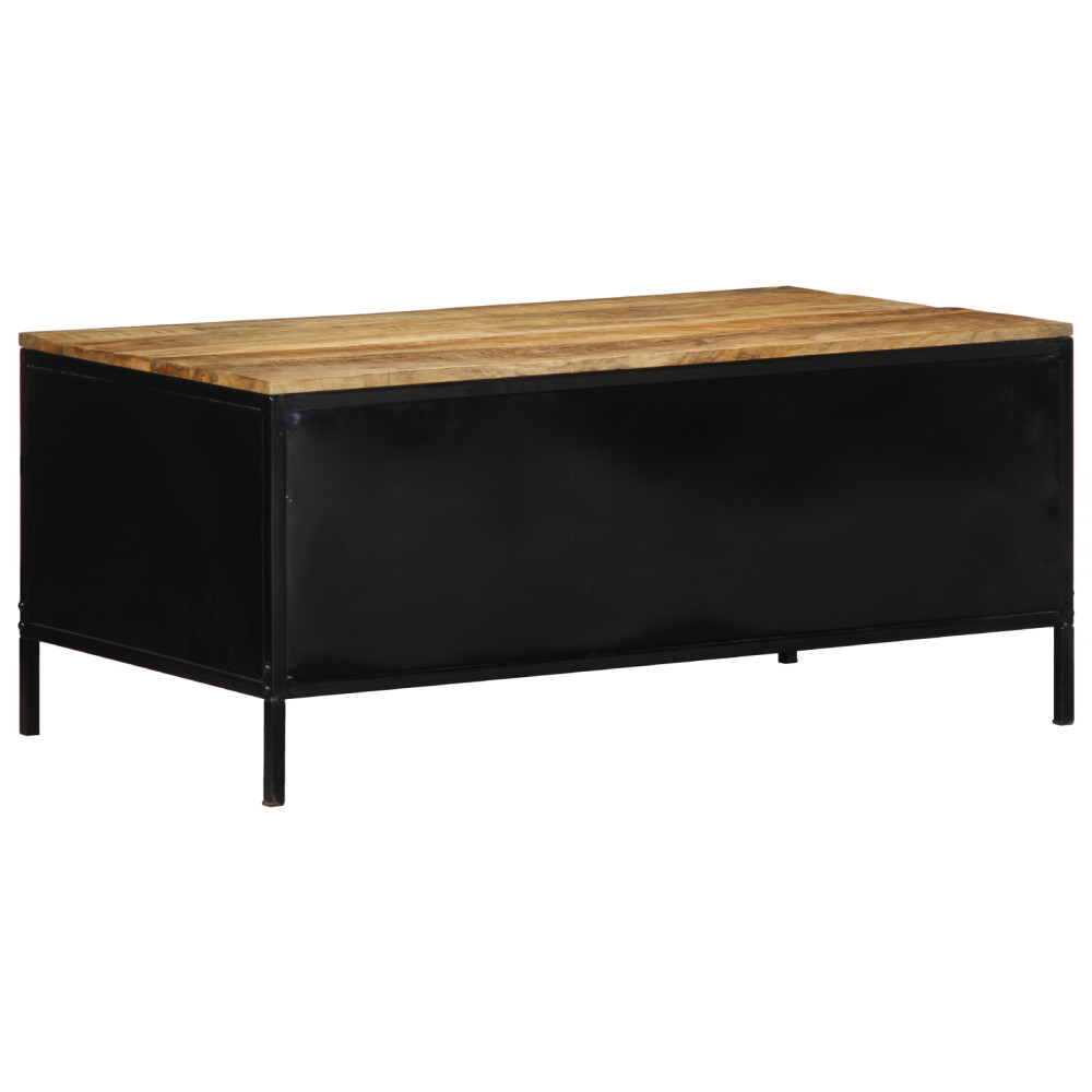 Produktbild för Kaffeebord Brun 90 x 50 x 40 cm Massivt Mangoträd och Metall