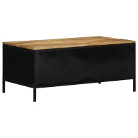 Produktbild för Kaffeebord Brun 90 x 50 x 40 cm Massivt Mangoträd och Metall