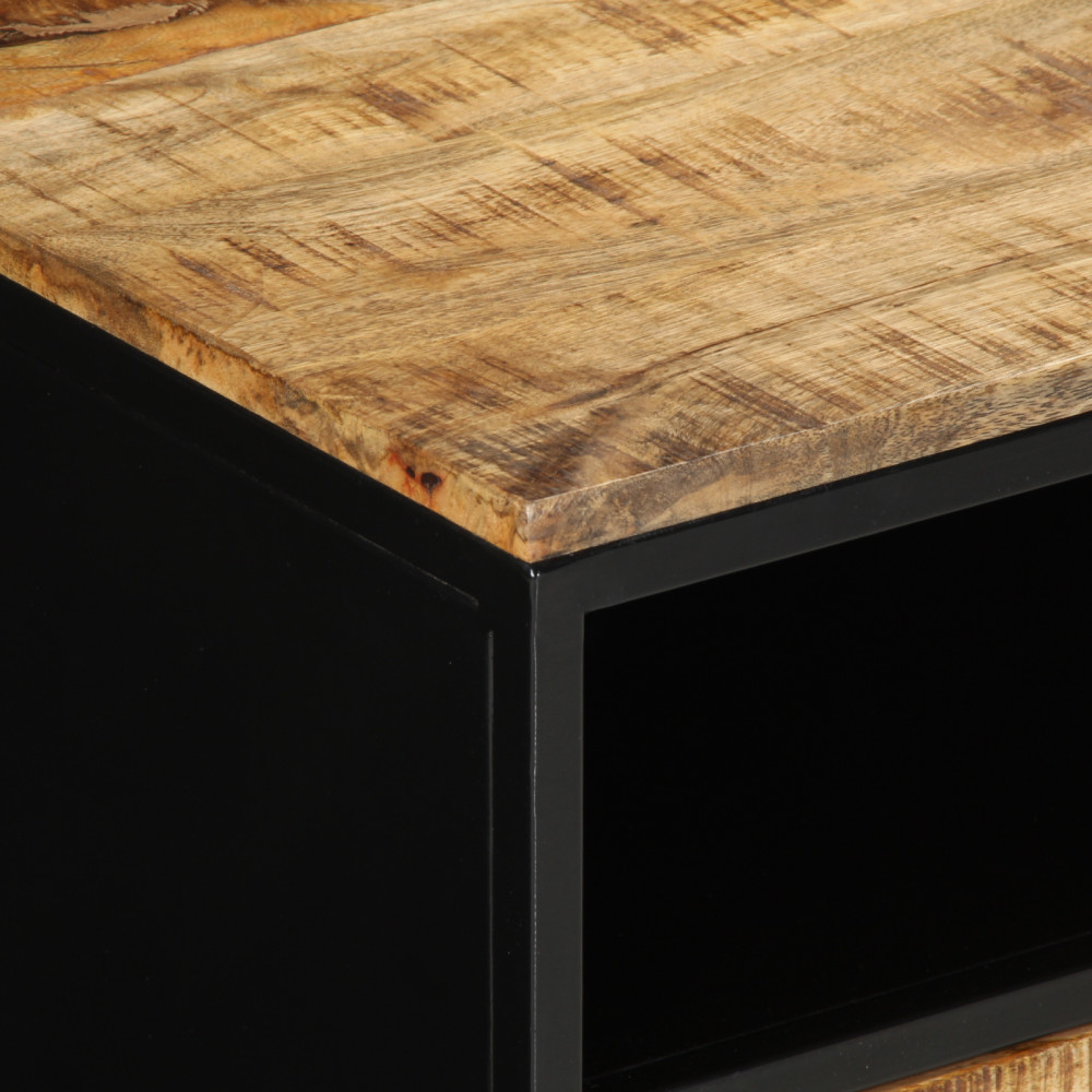 Produktbild för Kaffeebord Brun 90 x 50 x 40 cm Massivt Mangoträd och Metall