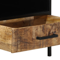 Produktbild för Kaffeebord Brun 90 x 50 x 40 cm Massivt Mangoträd och Metall