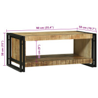 Produktbild för Kaffeebord Brun 90 x 50 x 38 cm Massivt mangoträ