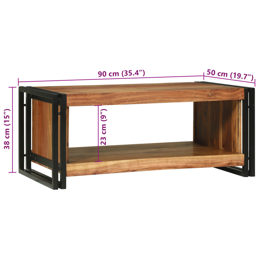 Produktbild för Kaffeebord Brun 90 x 50 x 38 cm Massivt Akaciaträ