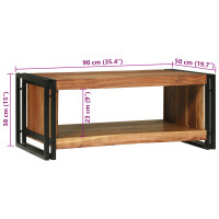 Produktbild för Kaffeebord Brun 90 x 50 x 38 cm Massivt Akaciaträ