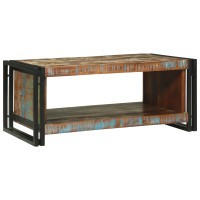 Produktbild för Kaffeebord Flerfärgsdesign 90 x 50 x 38 cm Solid återvunnen trä
