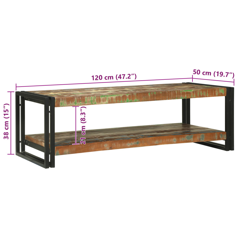 Produktbild för Kaffeebord Flerfärgsdesign Solid återvunnen trä