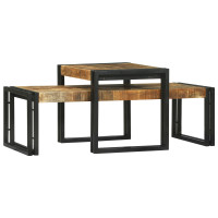 Produktbild för Kaffeebord 2 pcs Brun 48 x 40 x 40 cm Massivt mangoträ