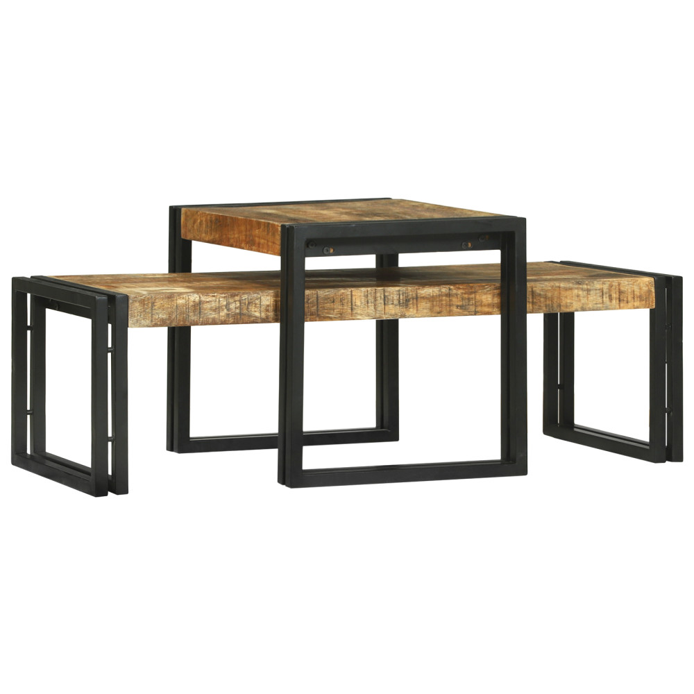 Produktbild för Kaffeebord 2 pcs Brun 48 x 40 x 40 cm Massivt mangoträ
