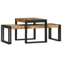 Produktbild för Kaffeebord 2 pcs Brun 48 x 40 x 40 cm Massivt mangoträ