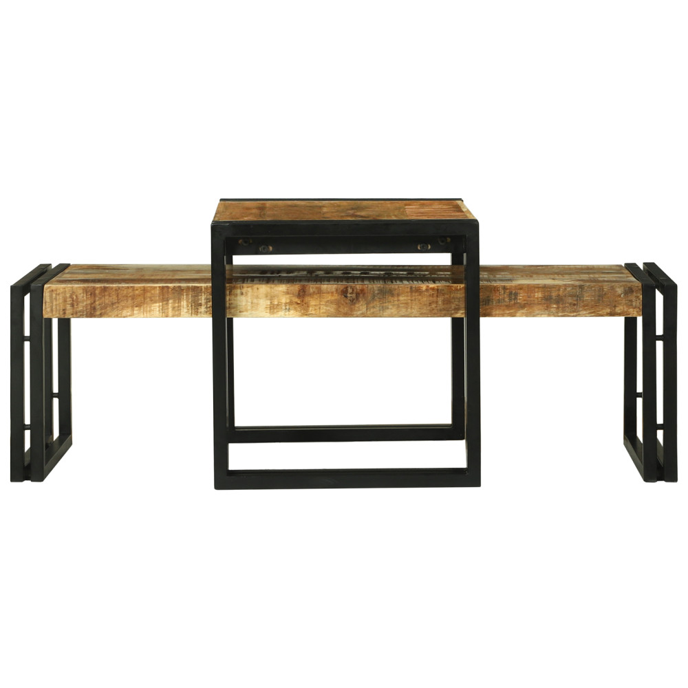 Produktbild för Kaffeebord 2 pcs Brun 48 x 40 x 40 cm Massivt mangoträ
