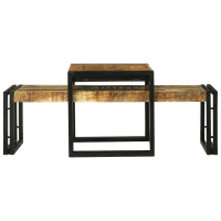 Produktbild för Kaffeebord 2 pcs Brun 48 x 40 x 40 cm Massivt mangoträ