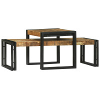 Produktbild för Kaffeebord 2 pcs Brun 48 x 40 x 40 cm Massivt mangoträ