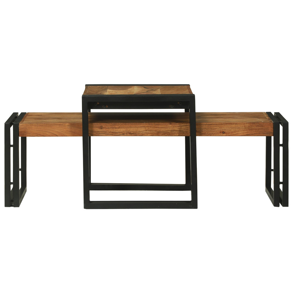 Produktbild för Kaffeebord 2 pcs Brun 48 x 40 x 40 cm Massivt Akaciaträ