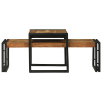 Produktbild för Kaffeebord 2 pcs Brun 48 x 40 x 40 cm Massivt Akaciaträ