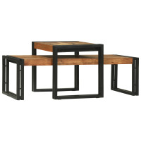 Produktbild för Kaffeebord 2 pcs Brun 48 x 40 x 40 cm Massivt Akaciaträ