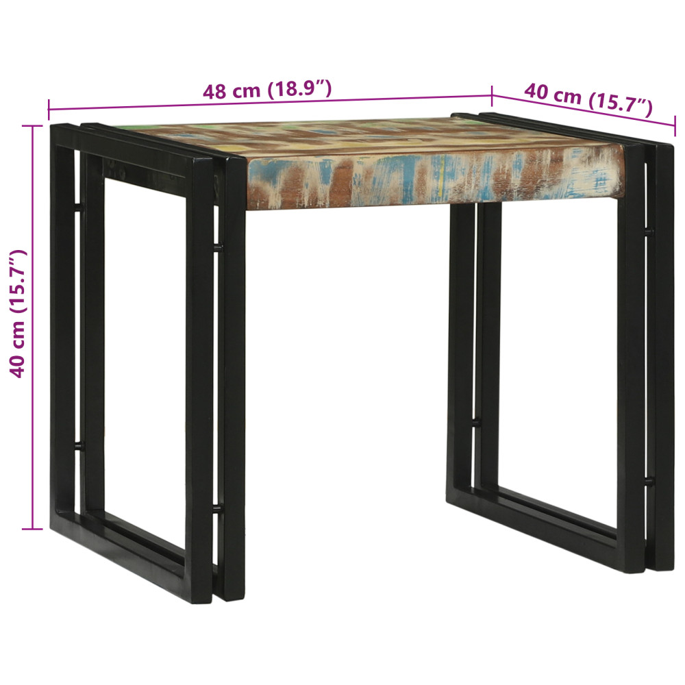 Produktbild för Kaffeebord 2 pcs Flerfärgsdesign Solid återvunnen trä