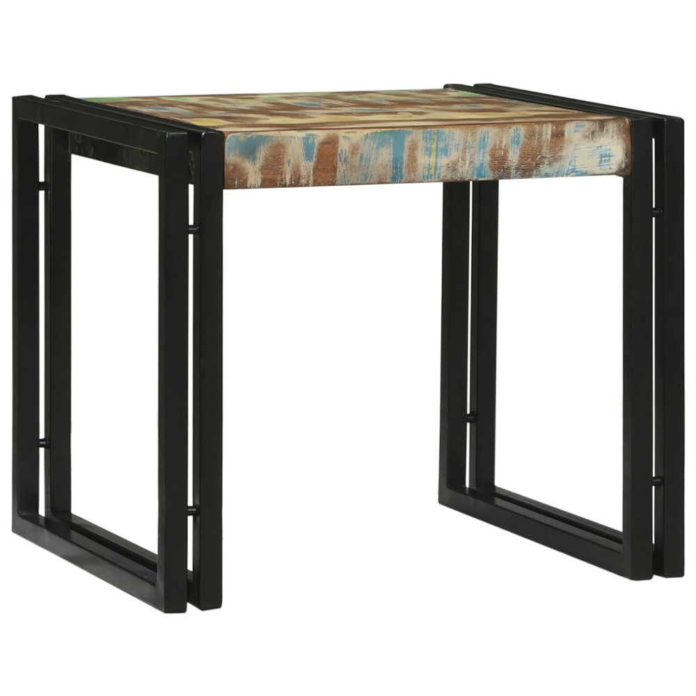 Produktbild för Kaffeebord 2 pcs Flerfärgsdesign Solid återvunnen trä