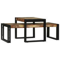 Produktbild för Kaffeebord 2 pcs Flerfärgsdesign Solid återvunnen trä