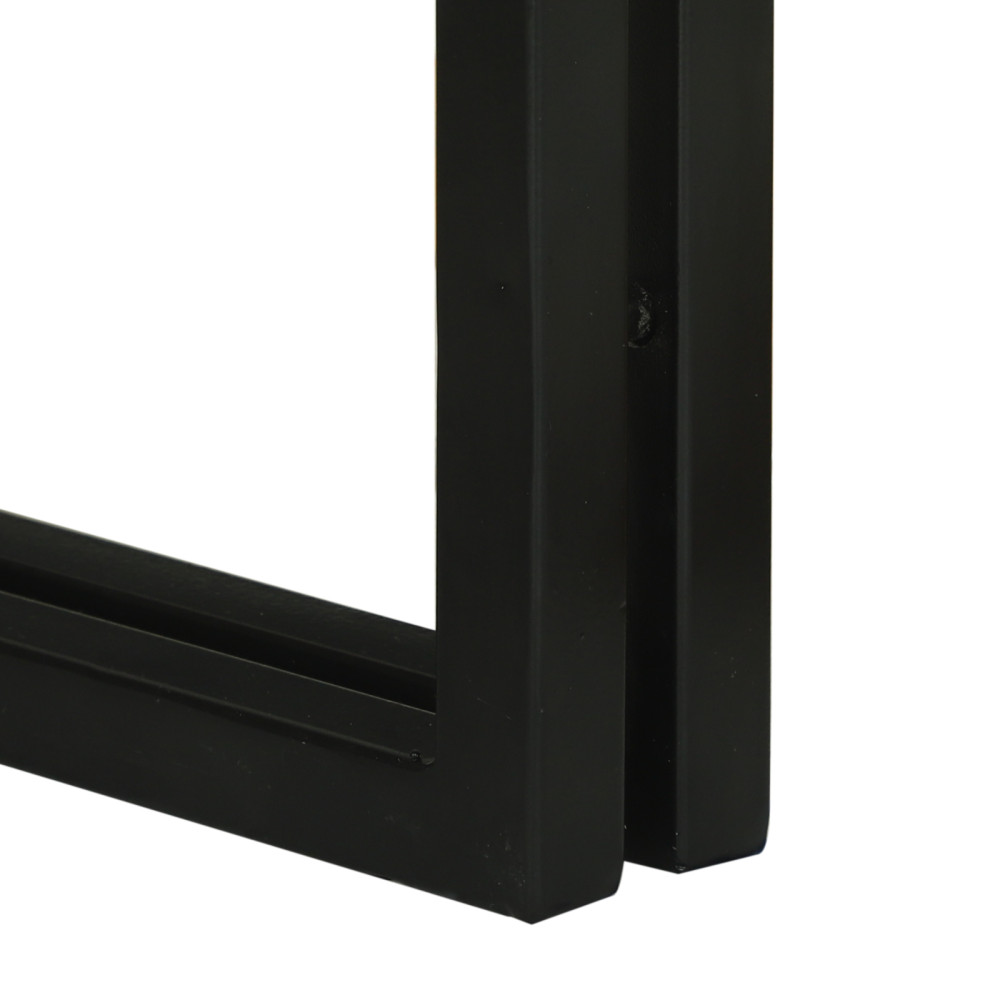 Produktbild för Nestingbord 3 pcs Brun och svart Massivt Mangoträd och Metall