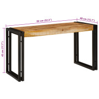 Produktbild för Nestingbord 3 pcs Brun och svart Massivt Mangoträd och Metall