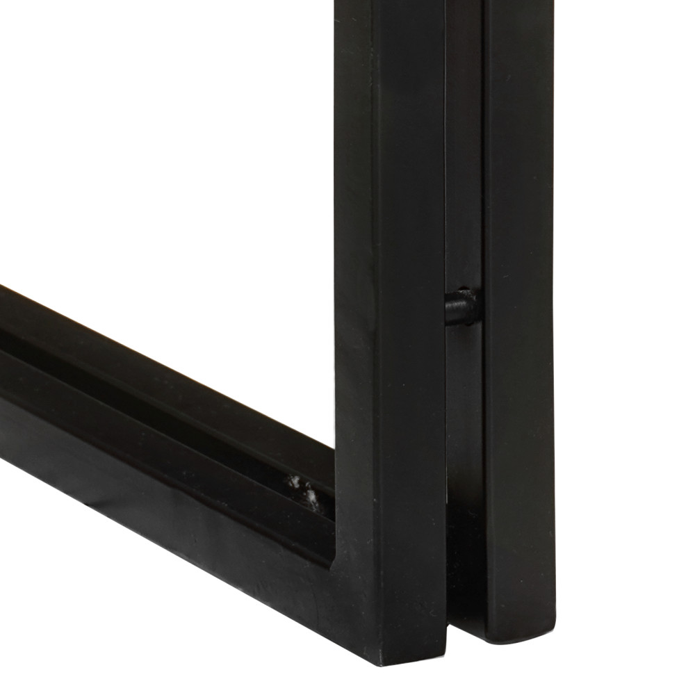 Produktbild för Nestingbord 3 pcs Brun och svart Massivt Mangoträd och Metall