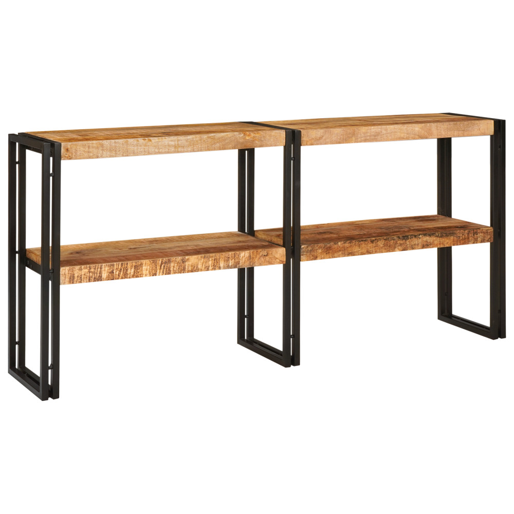 Produktbild för Konsolbord med hylla Brun 160 x 33 x 75 cm Massivt mangoträ