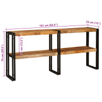 Produktbild för Konsolbord med hylla Brun 160 x 33 x 75 cm Massivt mangoträ