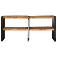 Produktbild för Konsolbord med hylla Brun 160 x 33 x 75 cm Massivt mangoträ