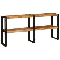 Produktbild för Konsolbord med hylla Brun 160 x 33 x 75 cm Massivt mangoträ