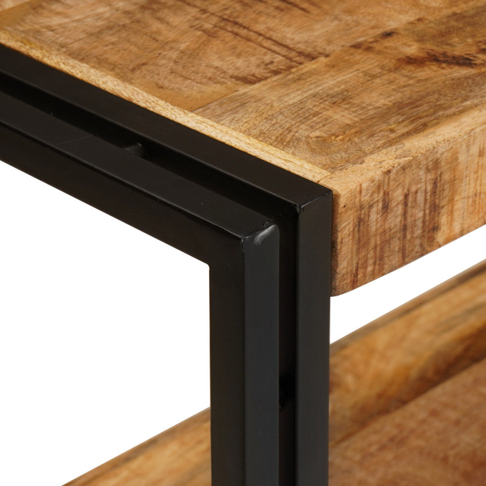Produktbild för Konsolbord med hylla Brun 160 x 33 x 75 cm Massivt mangoträ