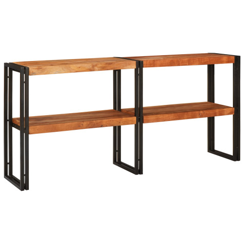 vidaXL Konsolbord med hylla Brun 160 x 33 x 75 cm Massivt Akaciaträ
