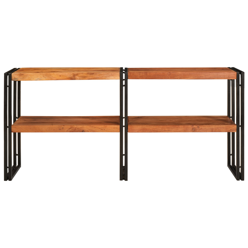 Produktbild för Konsolbord med hylla Brun 160 x 33 x 75 cm Massivt Akaciaträ