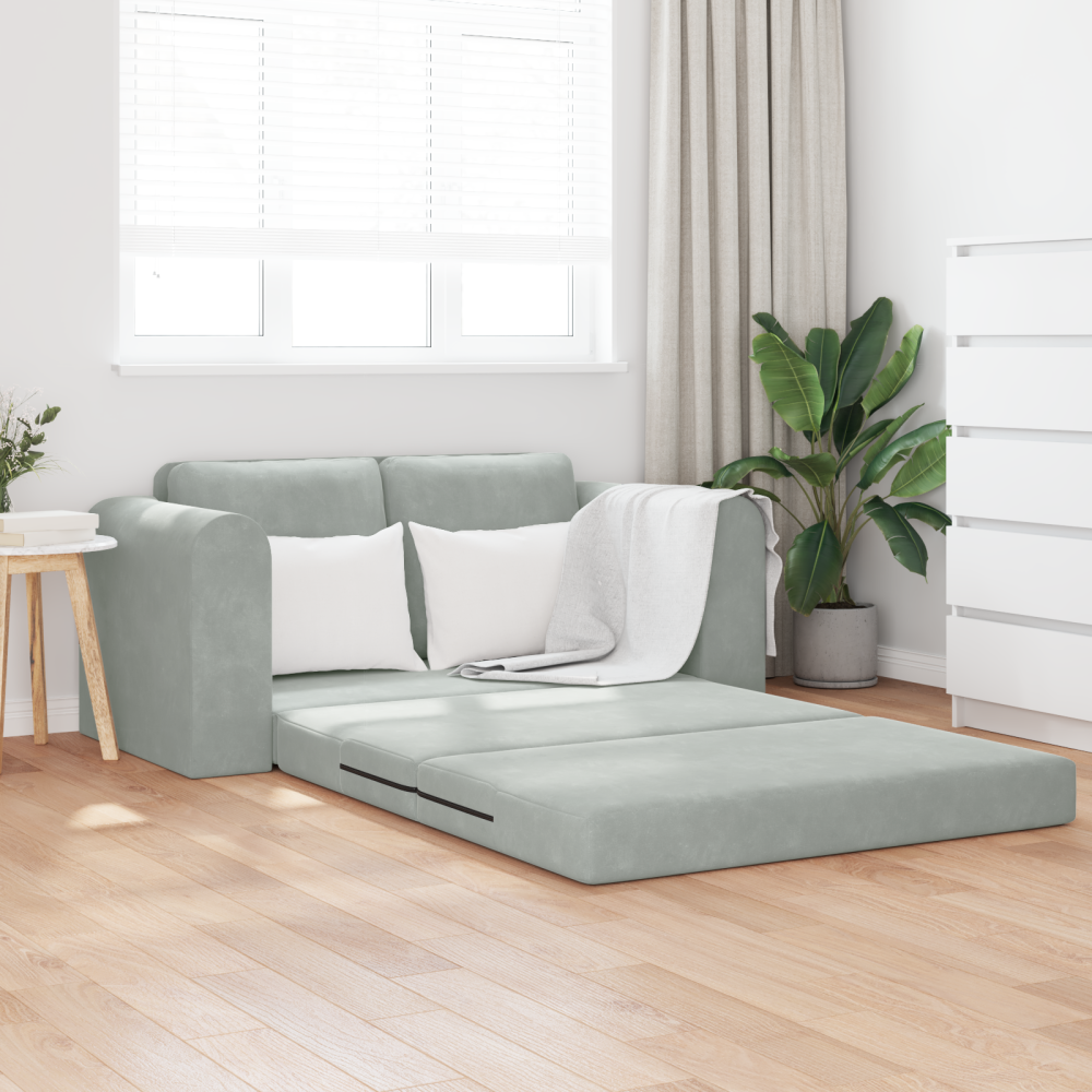 Produktbild för Soffsäng Ljusgrå 148 x 71 x 83 cm Sammet