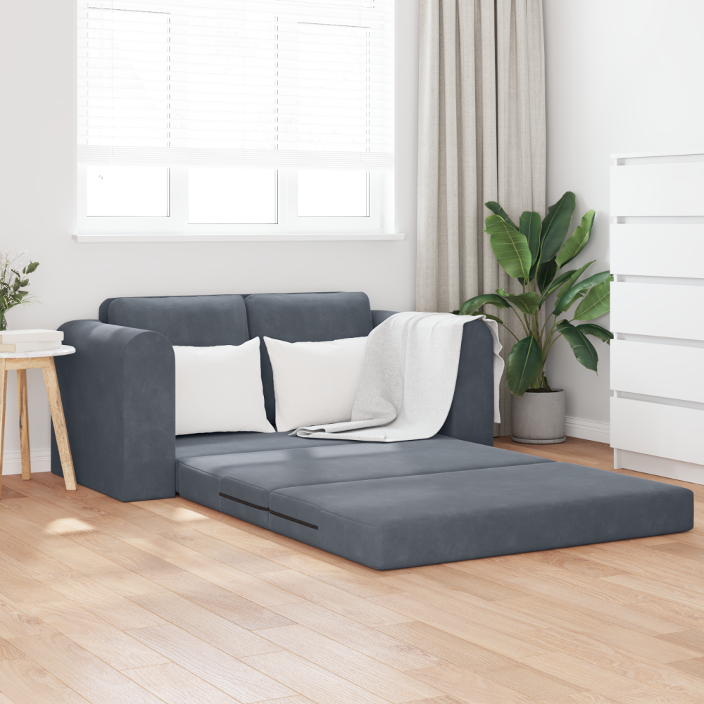 Produktbild för Soffsäng Mörkgrå 148 x 71 x 83 cm Sammet